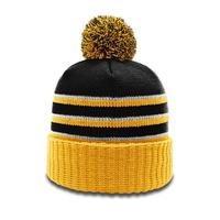 Richardson Stripe Pom Beanie With Cuff